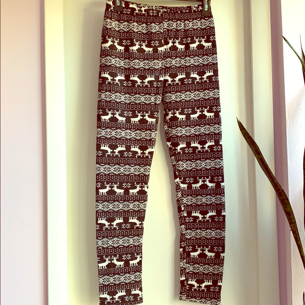 Icon Apparel raindeer print leggings one size